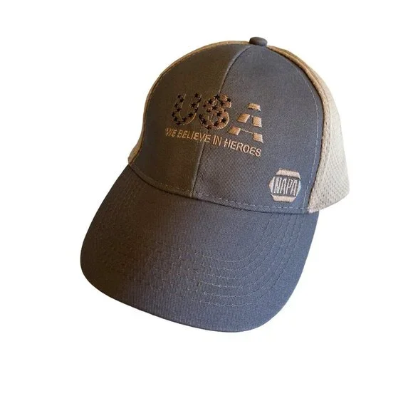 Napa We Believe In Heroes Gray Hat Cap Adjustable - Picture 1 of 5